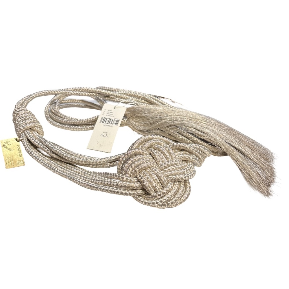 Anthropologie Louise Knot Silver Braided Belt NWT